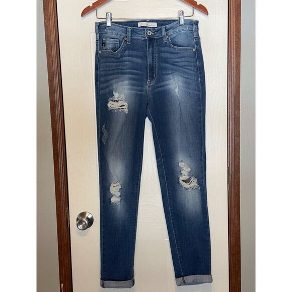 KANCAN HI-RISE ANKLE SKINNY DISTRESSD JEANS KC8342MSize 28 - Picture 2 of 14